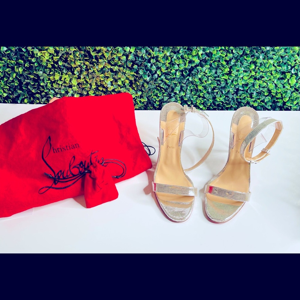 Christian Louboutin Silver/ Champagne Jonatina PVC